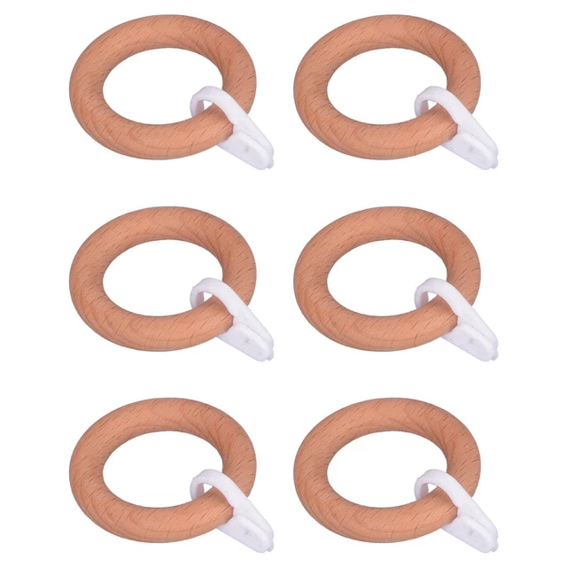 Anneaux De Rideau Avec Clips Argentés 50mm - Lot De 20 Pièces