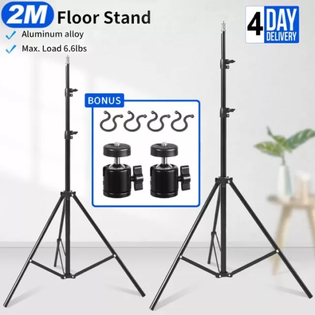 2 x Adjustable Light Stand Tripod Ball Head Kit For Photo Studio LED Ring Light