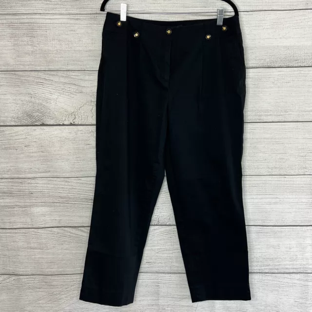 Jones New York Signature Womens Dress Pants Pleated Pockets Stretch Black Sz 12