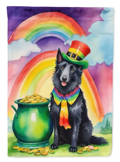 Belgian Sheepdog St Patrick's Day Flag Canvas House Size DAC5488CHF