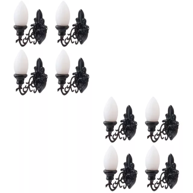 8 Pcs Dollhouse Wall Light Miniature Lamp Sconces Street Shine