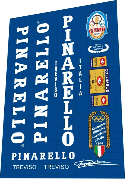 PINARELLO TREVISO 1984-85 Sl Frame Sticker Set White