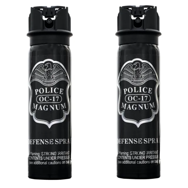 2 pack Police Magnum 4oz Flip Top pepper spray Self Defense Personal Protection