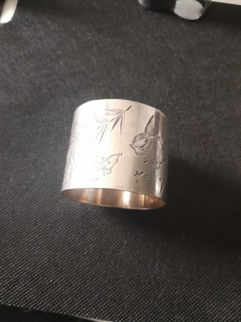 Rond De Serviette Ancien En Argent Massif – 19 Grammes – Élégant Et Authentique