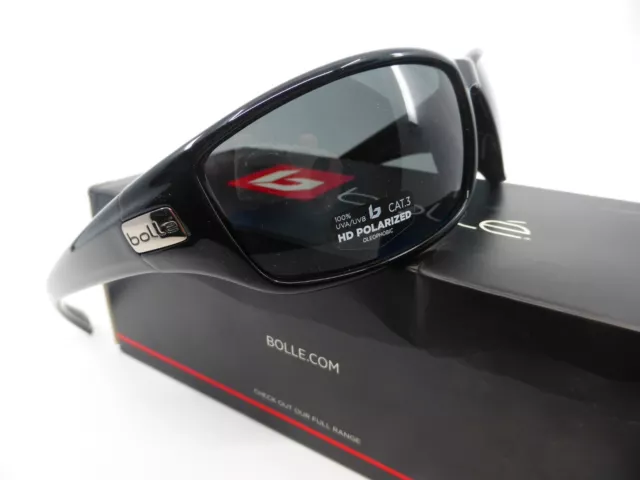 Bolle PYTHON Sunglasses Black Shiny - HD POLARISED TNS Grey Lenses