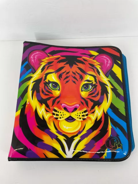 Vintage Lisa Frank 3 Ring Zip Binder Tiger