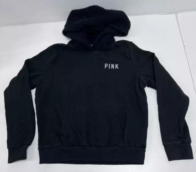 VICTORIAS SECRET PINK Set Gray Sherpa Hoodie Pullover Half Zip Black Friday  $55.00 - PicClick