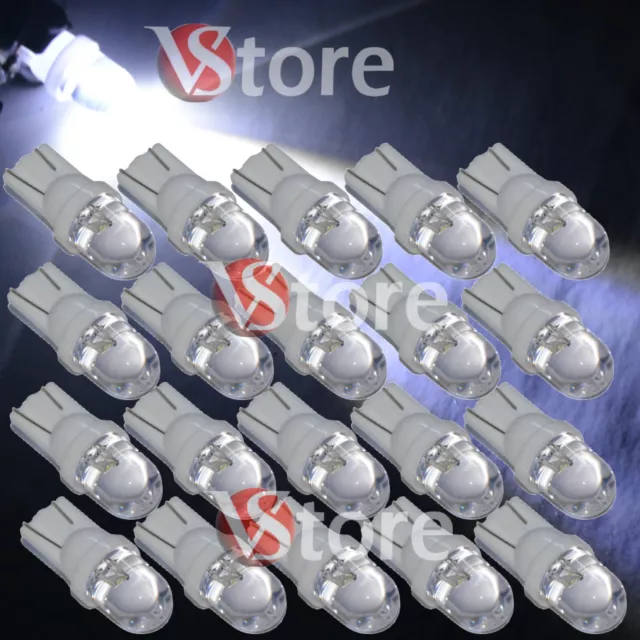 20 LED T10 WHITE lamps lights for plate and position W5W