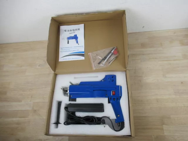 Pistola de mechones de alfombra de plástico azul máquina de puntos de tejido de alfombra de mano