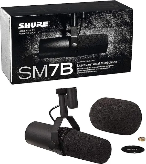 Shure SM7B Cardioid Dynamic Vocal Microphone - Black
