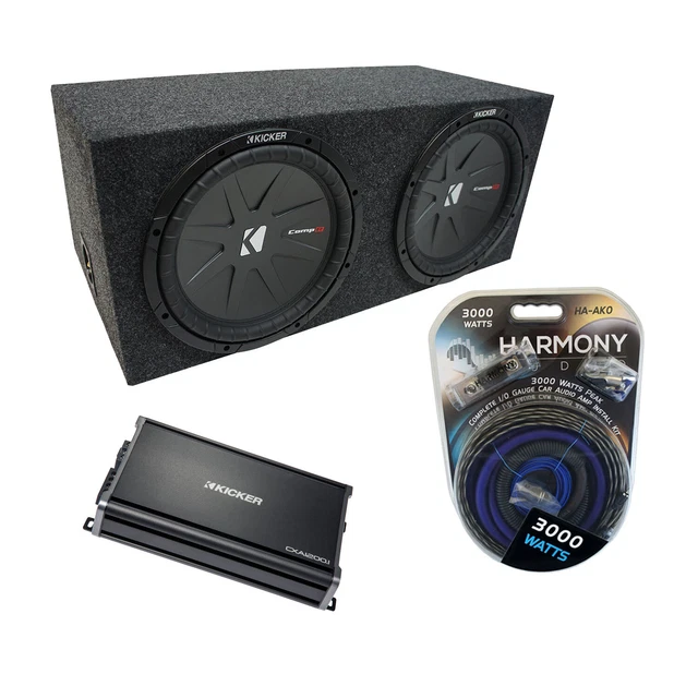 Universal Car Stereo Rearfire Sealed Dual 15 Kicker CompR CWR15 Sub Box CX1200.1