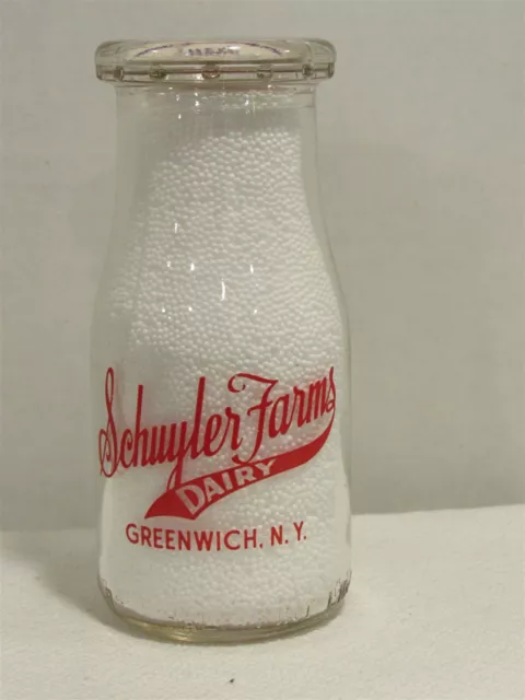 TRPHP Milk Bottle Schuyler Farms Dairy Farm Greenwich NY WASHINGTON COUNTY 1965