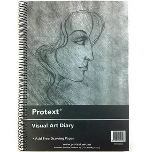 A5 Protext Visual Art Diary 60 Sheets 110gsm White Side Spiral Bound Acid Free