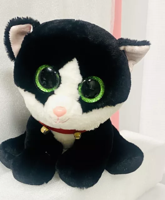 Ty Beanie Boos Buddy Ava Kitty Cat Black White 2016 Medium Plush 9”