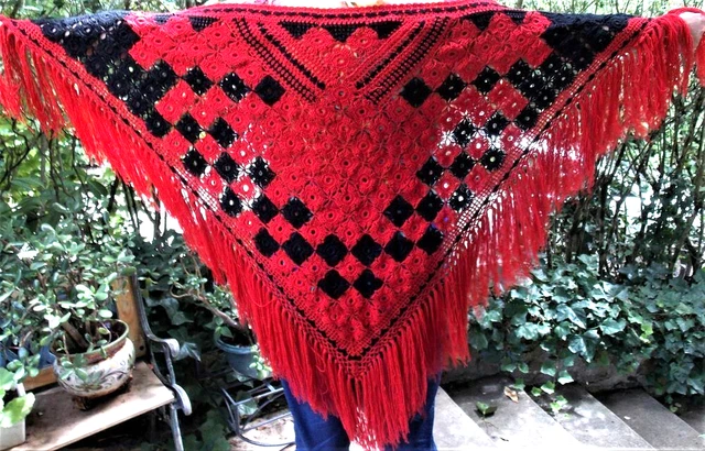 Châle/étole Crochet Main Artisanal Français - Sur Mesure - Couleur Blanc Ou Sur Demande