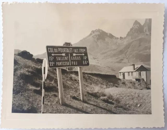 Vintage Antique Photo Snapshot Mountain Pyrenees Col Pourtalet Mountain Pass