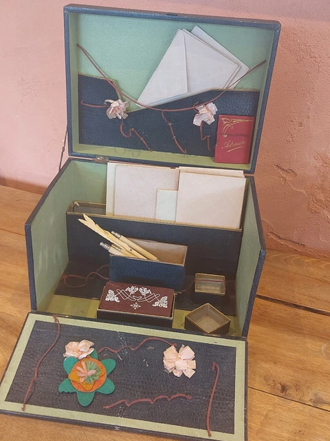 Ancien coffret nécessaire à écriture courrier Papeterie