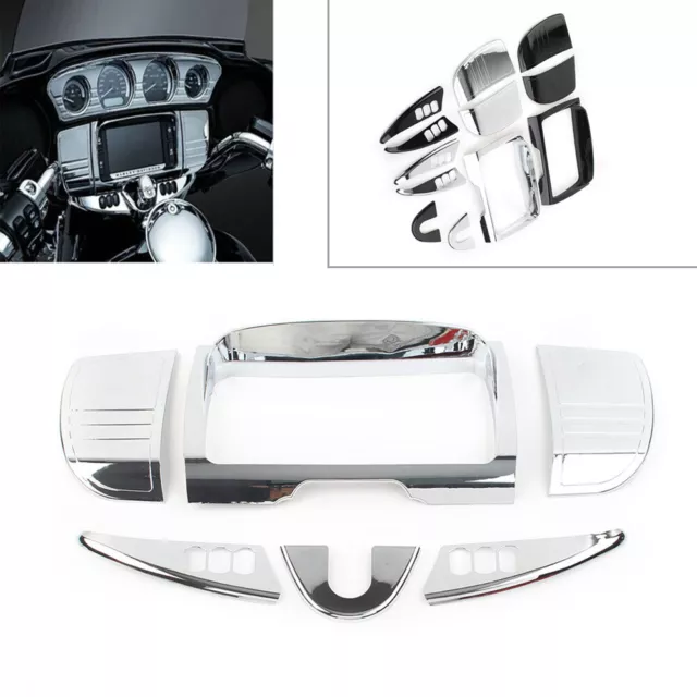 Tri Line Gauge Stereo Accent Set For Harley Touring Electra Street Glide 2014-22