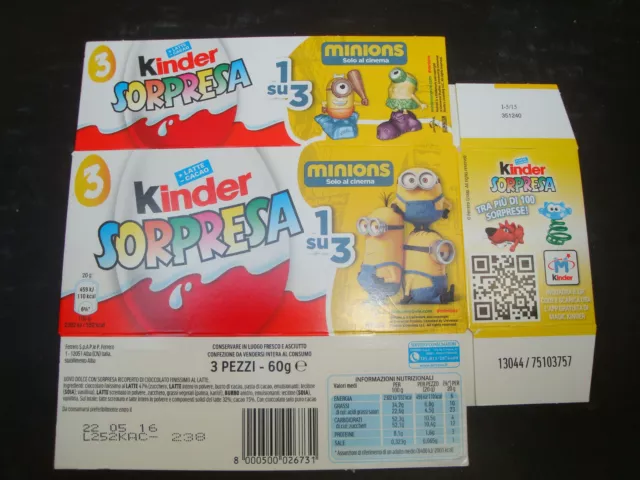 KINDER SORPRESA - Minions - FERRERO SCATOLA VUOTA DA 3 OVETTI