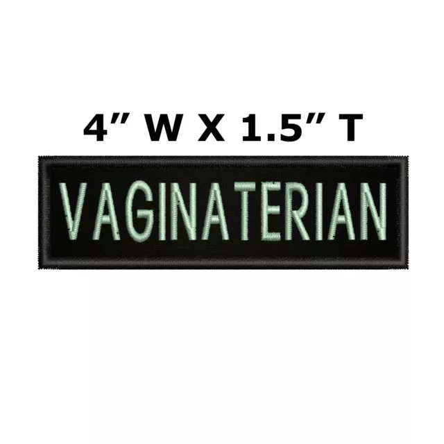 VAGINATERIAN Embroidered Jacket Vest Funny Saying Patch Biker Emblem