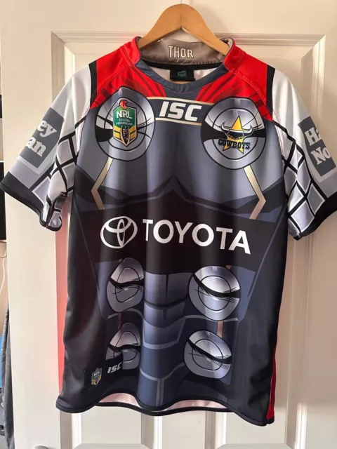 North Queensland Cowboys Thor Marvel Nrl Rugby League Shirt Large