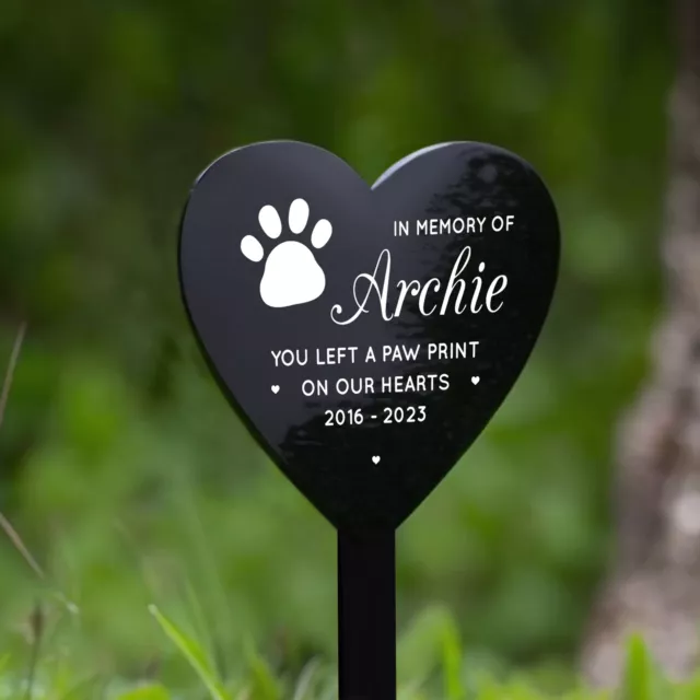 Personalised In Memory Of Pet Dog Cat Left A Paw Print Memorial Plaque For Dog