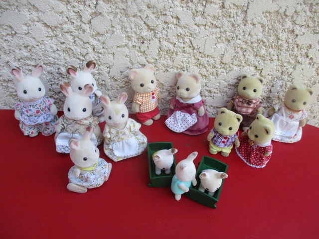 LOT Animaux Hibou lapin ours PETITS MALINS SYLVANIAN FAMILIES MAPLE TOWN