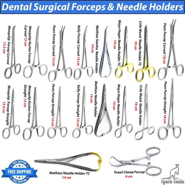 Hemostatic Locking Artery Clamps & Needle Holders Dental Surgical Forceps Pliers