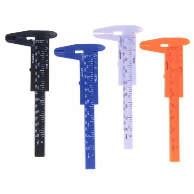 1pc Mini sliding vernier caliper plastic measure ruler gauge double scale 80I~mj