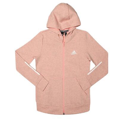 Girl's adidas Junior Must Haves Full Zip Hoodie Jacket in Pink