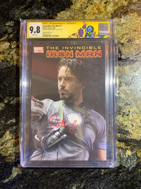 Invincible Iron Man #1 CGC 9.8 Signed by Robert Downey Jr. - Photo Variant RARE!