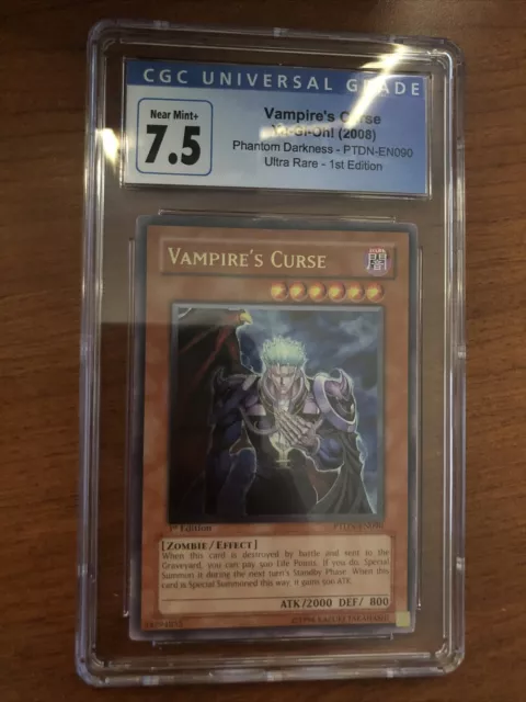 YuGiOh 1st Edition Ultra Rare Vampire's Curse PTDN-EN090 CGC 7.5