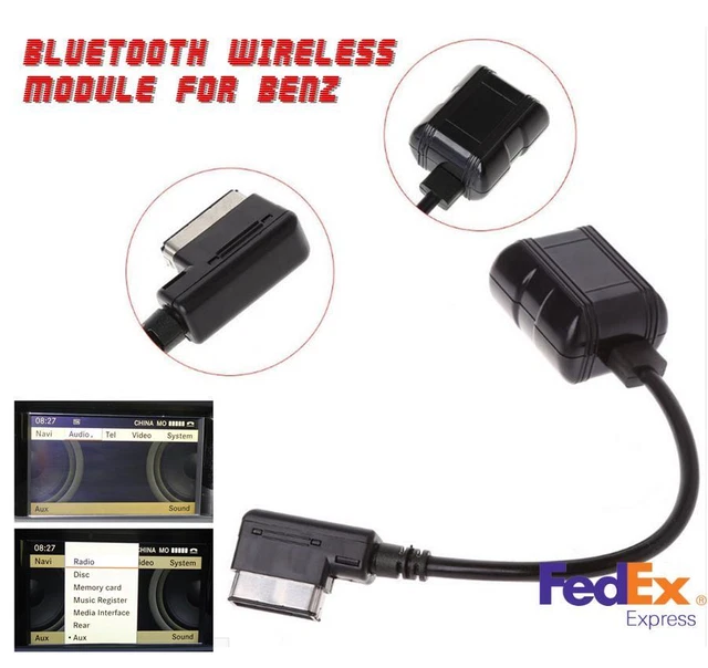 Wireless Bluetooth Module For Mercedes-Benz Radio Aux Input Cable MMI Socket US