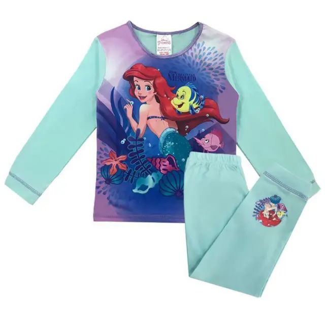 Girls Kids Little Mermaid Pyjamas Character Disney PJs Princess 18 mths - 5 Yrs