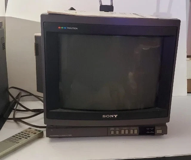 SONY TRINITRON KV1380R 13" Color CRT TV Television Gray FOR PARTS Wont