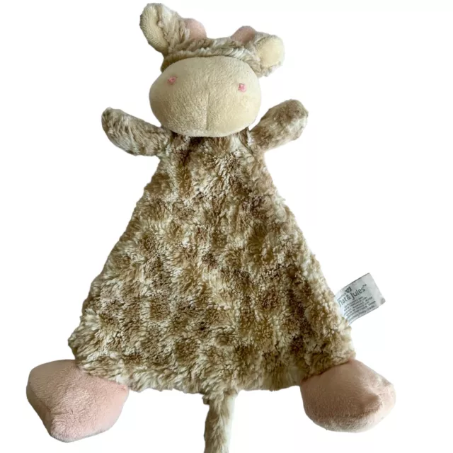 Demdaco Nat & Jules Plush Giraffe Lovey Pink Brown Flat Security Blanket Rattle