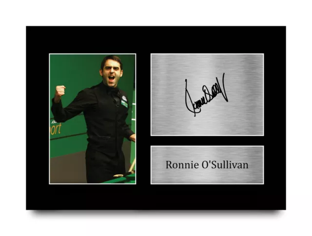 Ronnie O'Sullivan Signed Pre Printed Autograph A4 Photo Gift For a Snooker Fan