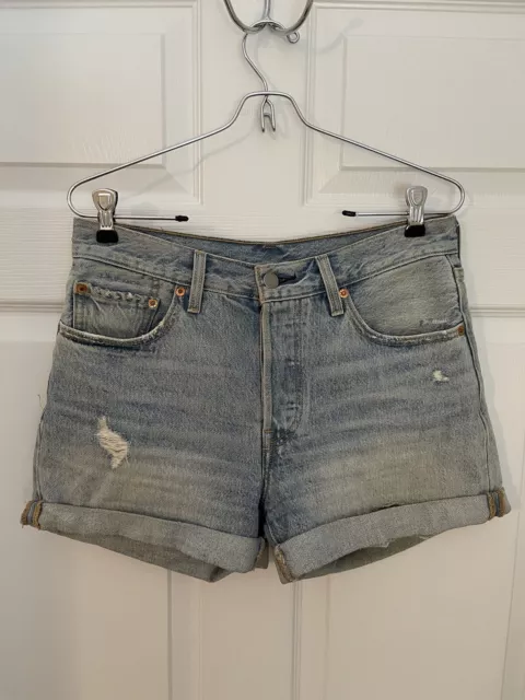 Levi’s 501 Womens 27W Button Fly  Holey Cuffed Hem Shorts