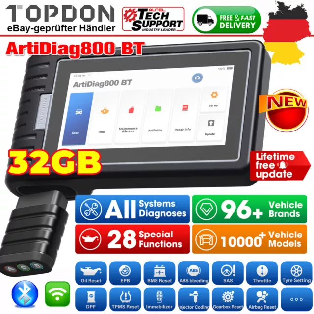 Dispositivo de diagnóstico TOPDON AD800 BT profesional coche OBD2 escáner TODO EL SISTEMA ECU codificación DE