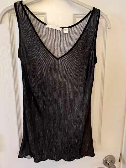 Hugo Boss Top Womens Small Tank Top Sleeveless Shell Black Knit Stretch Ladies