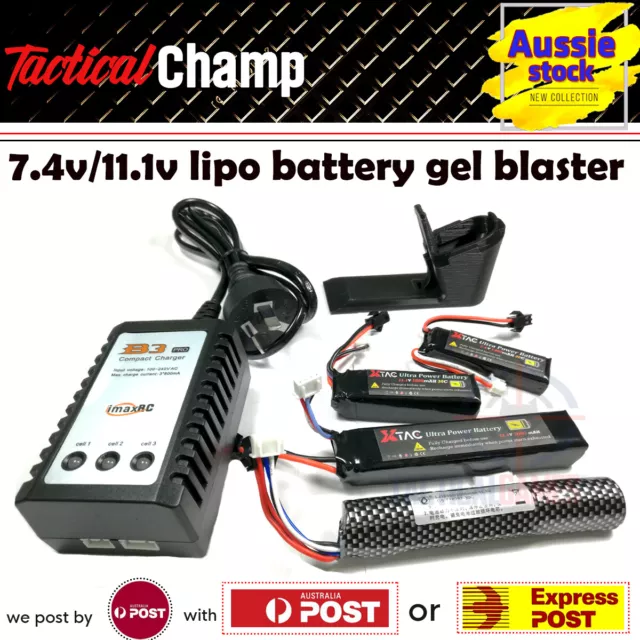 11.1v/7.4v Lipo Battery B3 charger SM Tamiya Adaptor JM Gen 8 9 J10 Gel Blaster