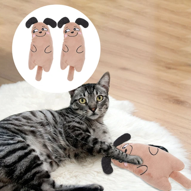 2 Pcs Chewing Doll Gift Plush Cat Toys Cat Catnip Toys Cat Squeaky Toy