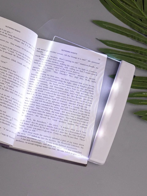 1Pc Flat Panel Book Light, Plastic Table Reading Light, Cool White Light for Rea