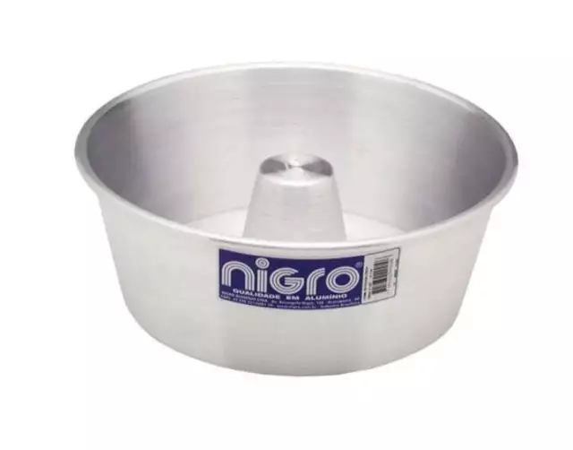 Nigro Forma para Pudim y Bolo de Aluminio C/Tubo 20 cm x 2.0 litros - Rou