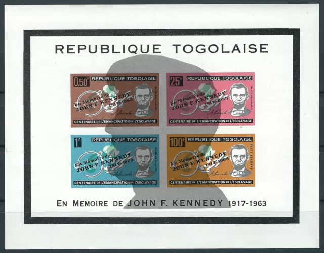 Togo - Präsident John F. Kennedy Block 13 ungebraucht 1964 Mi. 415-418