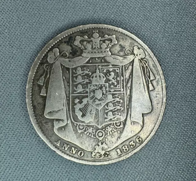 1836 Halfcrown King William IV British Silver Coin