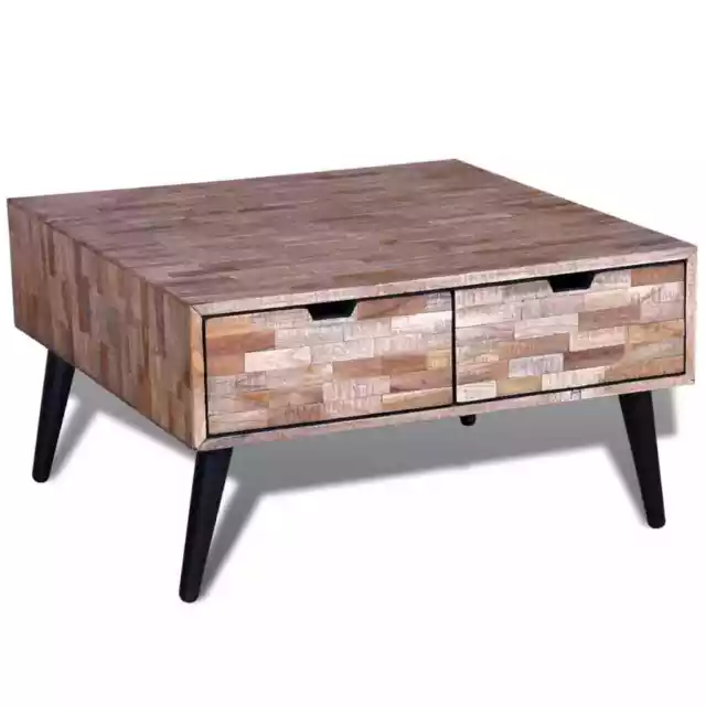 Table basse avec 4 tiroirs Bois de teck recyclé vidaXL