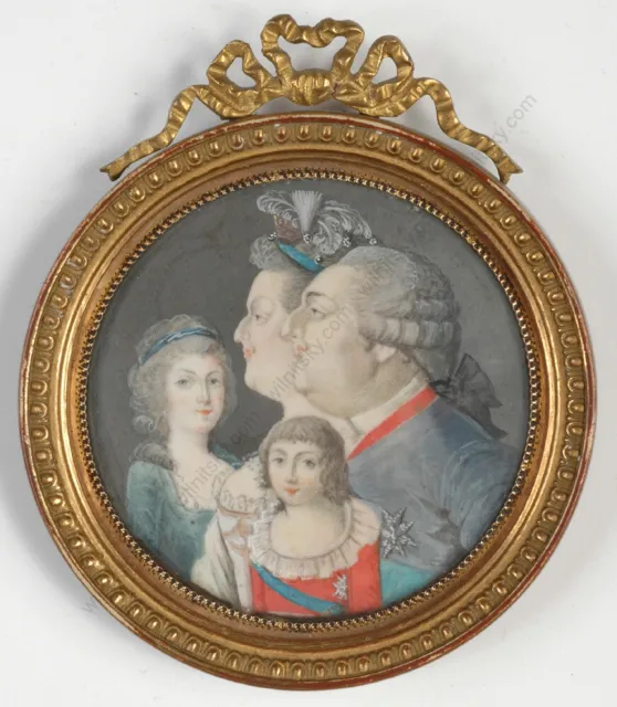"Louis XVI, Marie-Antoinette, Madame Royale et le Dauphin", French miniature