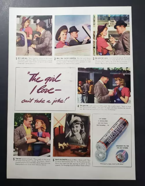 1938 Print Ad Life Savers Cryst-O-Mints Keep Handy Always Vintage