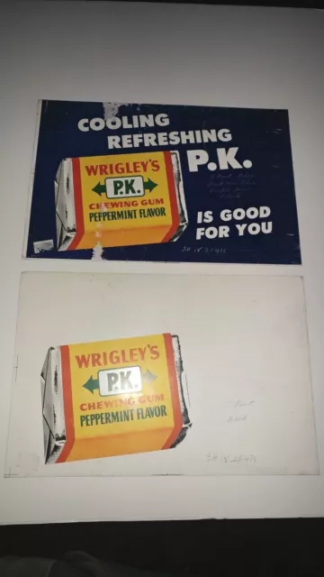 1930s Donasco Wrigley's P.K chewing gum test advertising signs.
